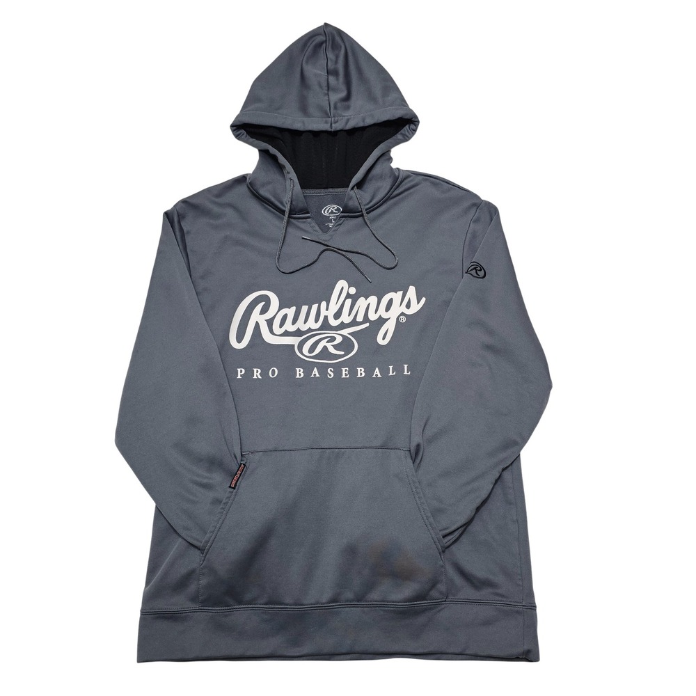 Rawlings Pro Baseball Hoodie Pullover Gray Adult Large‎ Long Sleeve *READ*